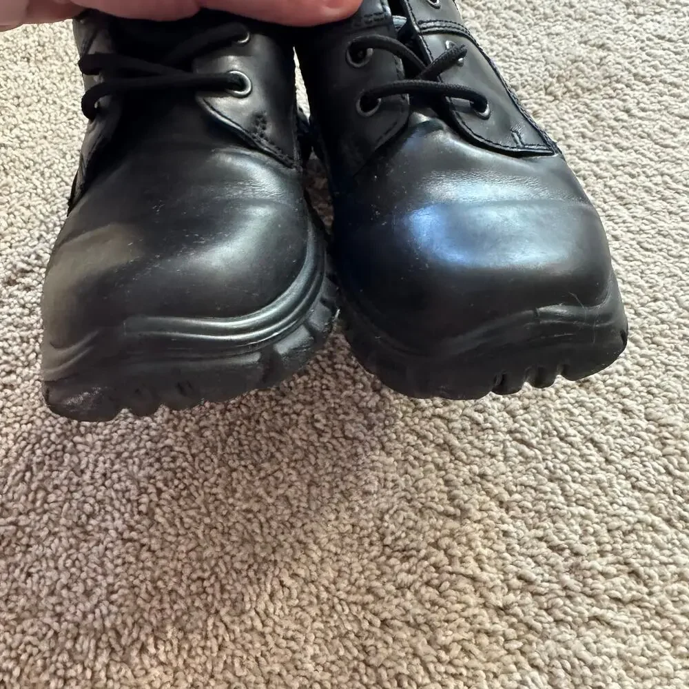 Ecco 3DS Black Leather Lace Up Sneakers Shoes Size 34 / US Size 3 Chunky Soles